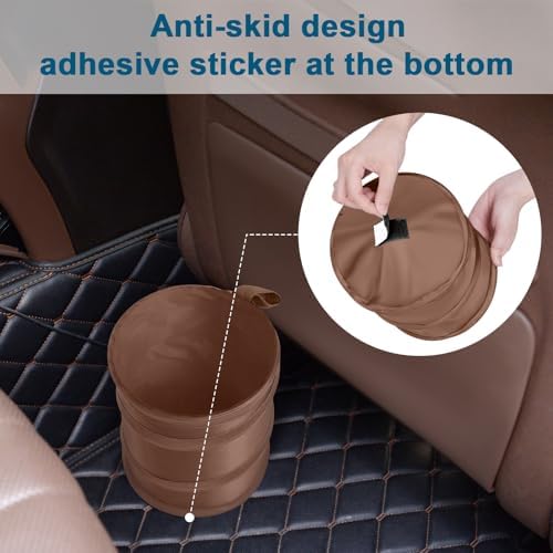 Car Trash Can, 2 Packs Mini Car Garbage Can, Collapsible Trash Bin - Image 5