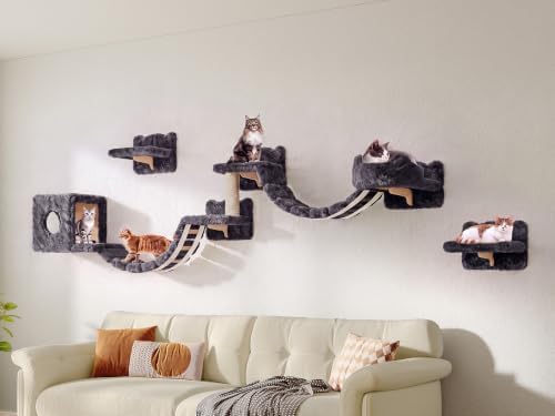 Cat Wall Furniture, 9 in 1 Cat Wall Shelves Set by Homiflex