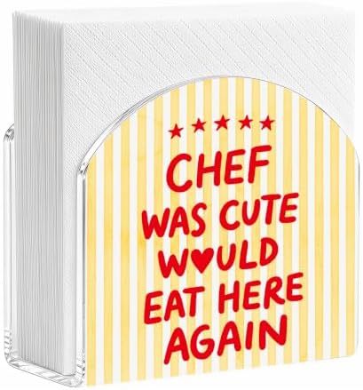 Cute Chef Print Acrylic Napkin Holder by ENGVZ