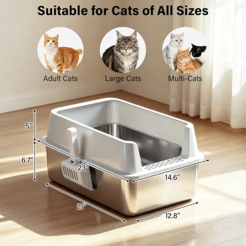XL Stainless Steel Sifting Litter Box - Image 2