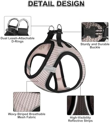 Dog Harness Small Sized and Leash Set, Step in Soft Light Puppy Vest, - Image 2