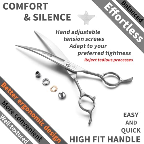 High-end Professional Dog Grooming Curved Scissors Pet Curved Shears 7 Inches - Image 4