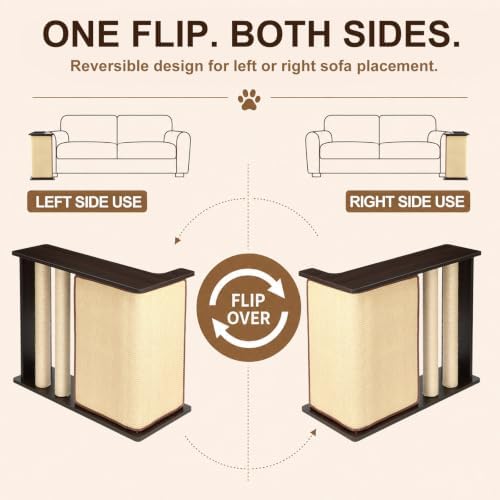 Cat Corner Side Table Scratcher, 3-in-1 Sofa Protector from Cat Claws - Image 5