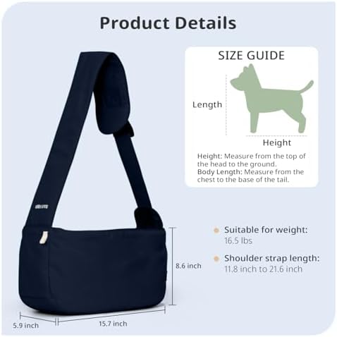 ONECUTE Dog Sling Carrier 15 lbs, Small Dog Carrier Sling - Image 2