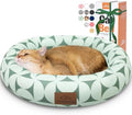 Zerbuger 20in Green Pattern Round Dog Bed Sofa by Zerbuger