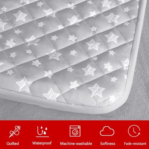 Waterproof Dog Bed Covers Replacement Lovely Grey Star Print, 16x25 Inches - Image 2