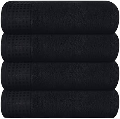GLAMBURG Ultra Soft 4 Pack Oversized Bath Towel Set 27x54 inches, 100% Cotton by GLAMBURG