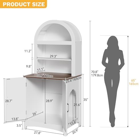 DWVO 70.8in Large Hidden Cat Litter Box Furniture - Image 3