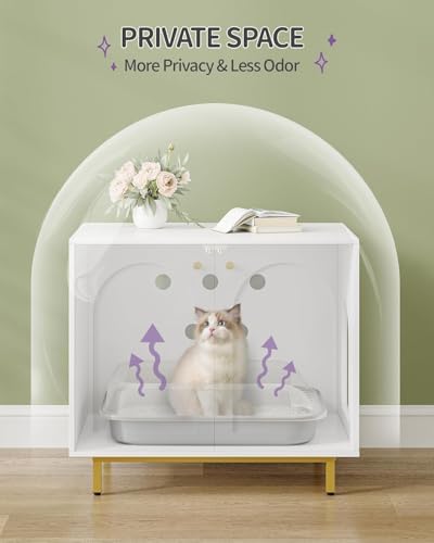Hzuaneri Cat Litter Box Enclosure, Hidden Litter Box Furniture, Sisal Mat - Image 6