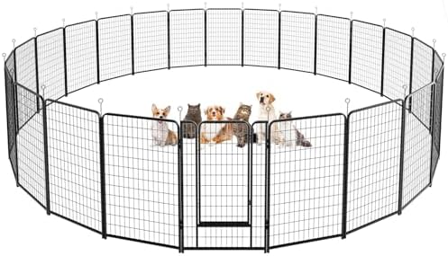 Kfvigoho Dog Playpen Outdoor Extra Wide 24 Panels Heavy Duty Dog Fence 50" by Committedtobetterpetlife