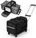 Rolling Pet Carrier with Wheels & Pull Bar, Foldable Cat Carrier by Unknown