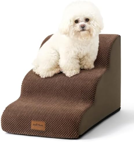 COZY KISS Wide Dog Stairs for Small Dog 15.7" H, 3 Step Pet Ramp for Couch by COZYKISS