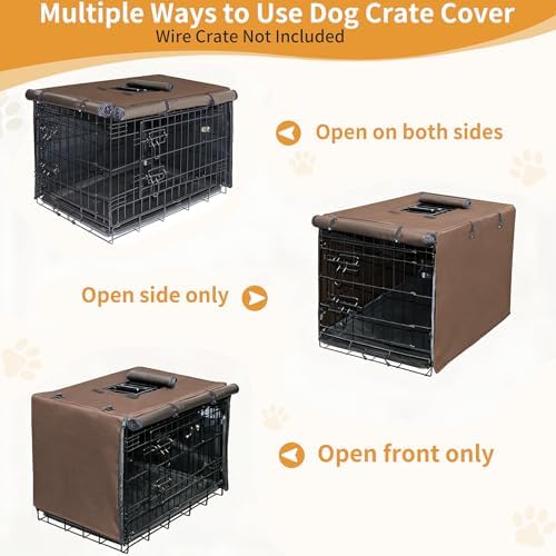 DONORO Dog Crate Cover, Waterproof Pet Kennel Cover 600D Heavy Duty Dog Cage - Image 5