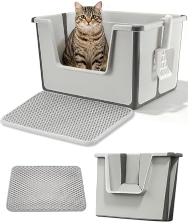 BOLUAMPHC® Large Foldable Cat Litter Boxes by BOLUAMPHC