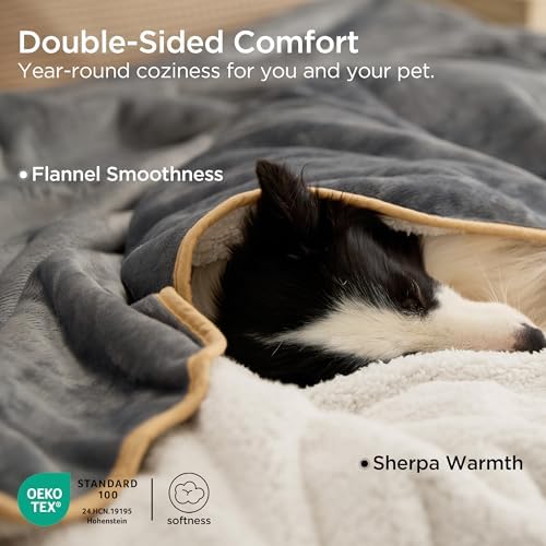 Bedsure Waterproof Blanket for Bed Soft Sherpa Fleece Throw, King 108"x86" - Image 4