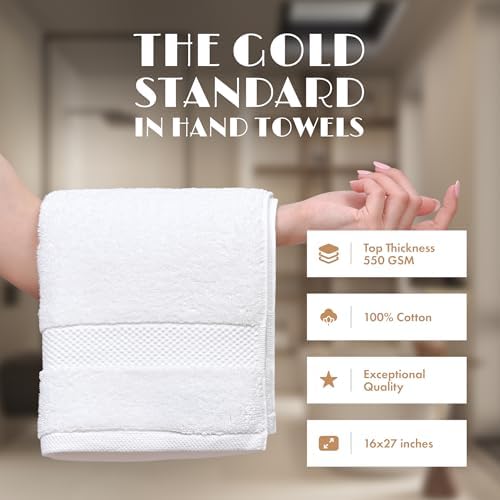 Wealuxe White Hand Towels 16x27 Inch - Image 2