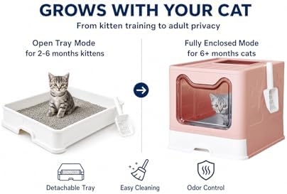 Medario Cat Litter Box with Litter Mat and Scoop - Image 3