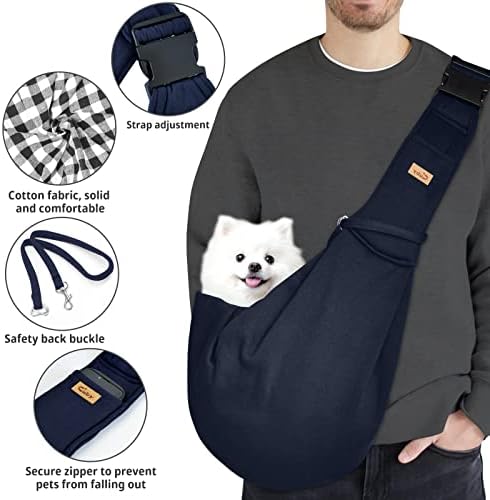CUBY Dog and Cat Sling Carrier, Hands Free Reversible Pet Papoose Bag, Soft - Image 3