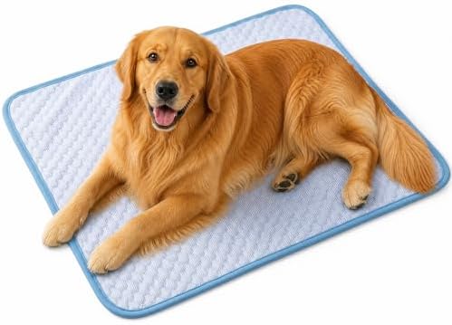 Large Dog Cooling Mat for Dogs, Gel Free Ice Silk Large Self Cooling Pad by Fhodigogo