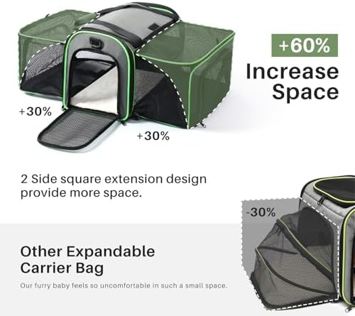 Gardner Pet Expandable Cat Carrier Airline Approved, 2-Side Square Extension - Image 5
