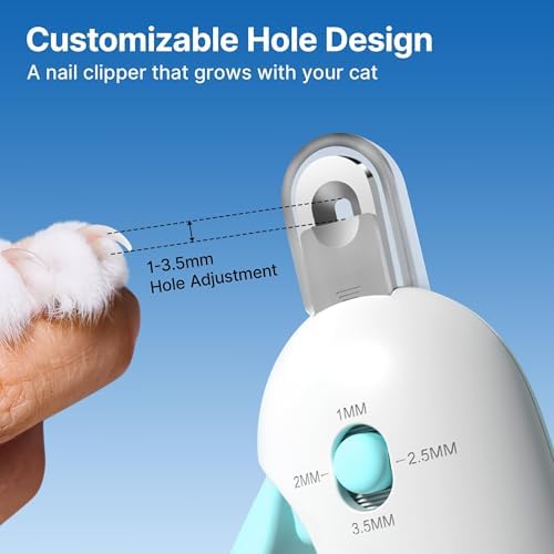 Petgravity Cat Nail Clipper, Adjustable 3-Size Trimming Hole - Image 2