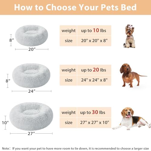 WNPETHOME Medium Round Calming Dog Bed Cat Bed - Image 3