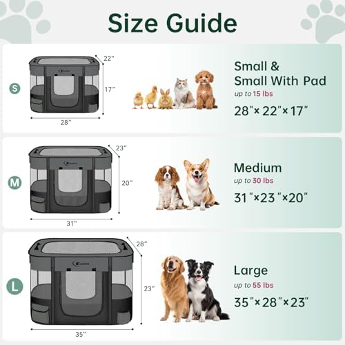 Siedihit 31" Dog Playpen, Cat Puppy Pen, Pet Portable Crate Indoor Outdoor - Image 2