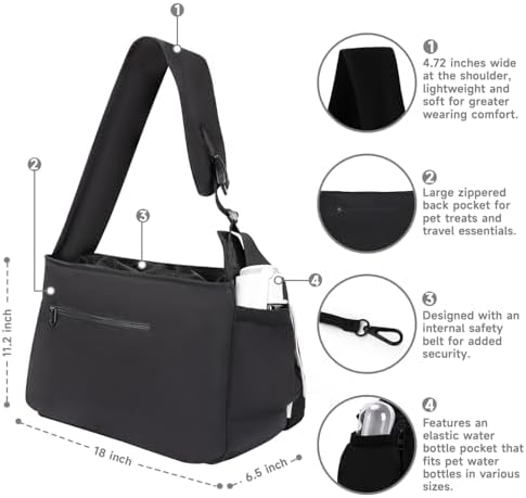Dog Sling Carrier for Dogs & Cats, Fits 7–18lbs, Lightweight Pet Carrier Bag - Image 4