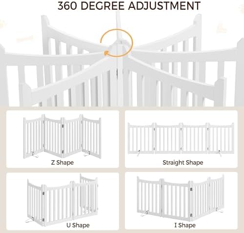 Yaheetech 24in 4-Panel Wooden Freestanding Pet Gate - Image 5