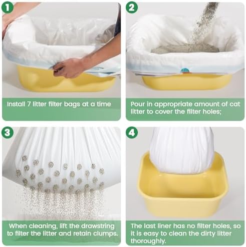 7-Day Sifting Litter System Bags, Heavy Duty Thickened Liners 37x18 Inch - Image 6
