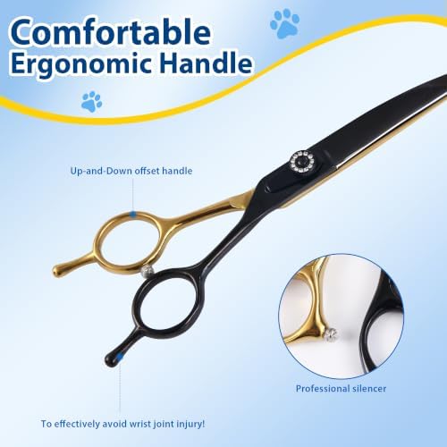 7" Curved Dog Shears for Grooming, curved scissors for Trimming and Cutting - Image 5