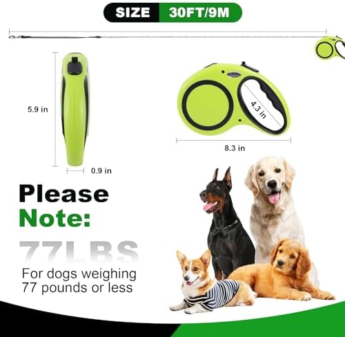 30FT Retractable Dog Leash 30 FT，360° Tangle-Free Dog Walking Leash forMedium - Image 4