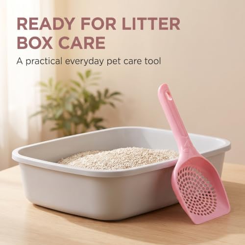 Jowxsx Pink Plastic Cat Litter Scoop Pet Care Sand Waste Scooper Shovel Hollow - Image 3