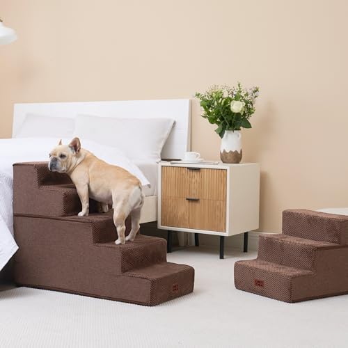 EHEYCIGA Dog Stairs for High Bed 22.5" H, 5-Step Dog Steps - Image 4