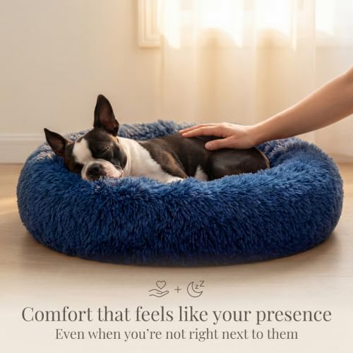 Calming Dog Bed for Medium Dogs Washable Donut 30 inches Anti-Slip Pet Bed - Image 2