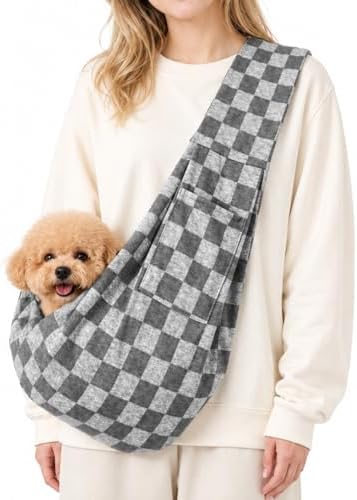 Dog Sling Carrier for Small Dogs and Cats 5–16 lbs, Puppy Carrier Sling by AXEARTE