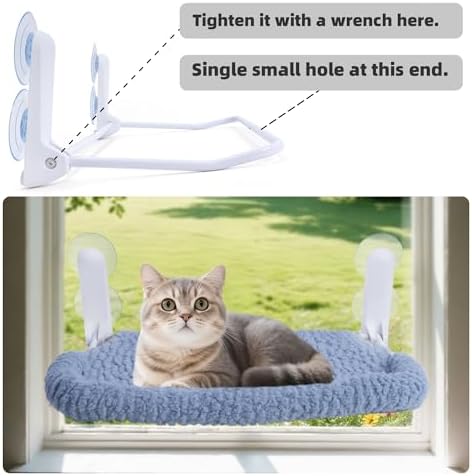 AIWIKIDE Cat Window Perch with Cushion Rim, Easy Install Bracket, Portable Wall - Image 3