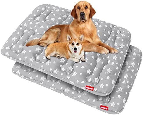 Dog Crate Pad Mat 2 Pack, Soft Dog Bed Mat by Moonsea