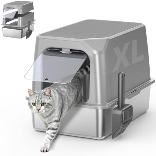 XL Stainless Steel Litter Box by CatLitterBox