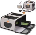 Cat Travel Carrier with Litter Box, Large Cat Carrier by ICICREATEX