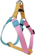 Blue Pink Tri-Color Small Dog Harness, Adjustable Step-in by Pawhuggies