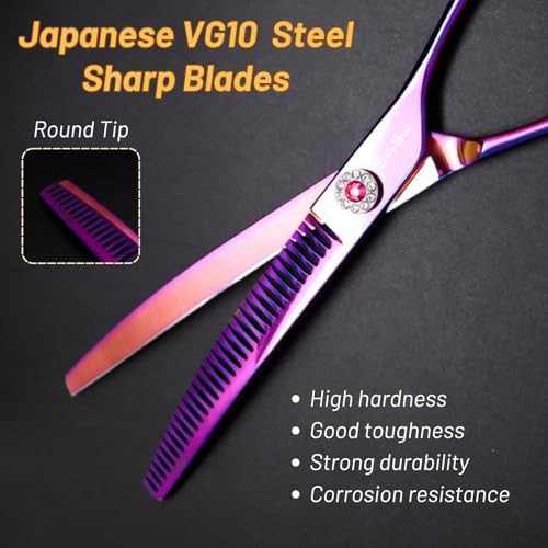 7in 25° Curved 33 Teeth Chunker Dog Grooming Scissors - Image 4