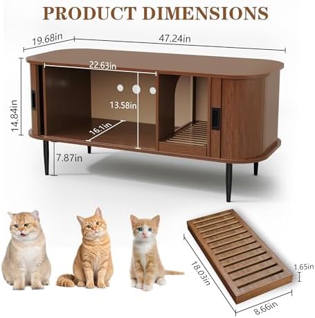 PUPETPO Cat Litter Box Enclosure Furniture - Image 6