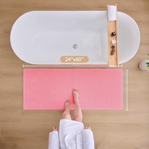 ILANGO Upgraded Waffle Bath Rug 24x60, Super Absorbent Non Slip Bath Mat - Image 2