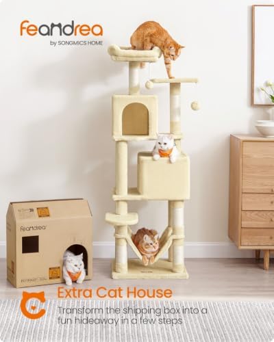 Feandrea Cat Tree, 59.5-Inch Tall Cat Tower - Image 2
