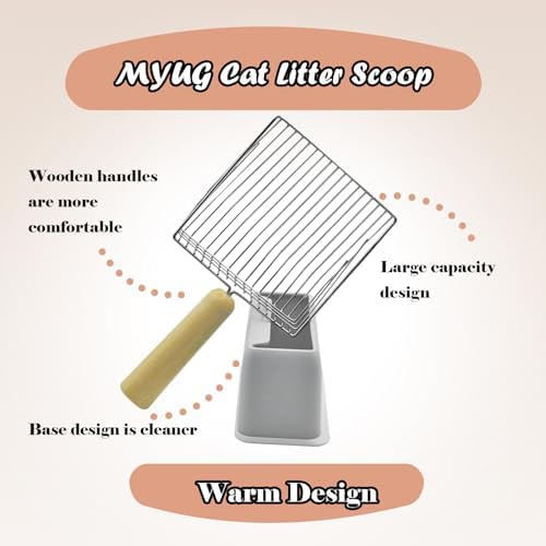 Metal Cat Litter Scooper with Holder, Stainless Steel Litter Scooper with - Image 5