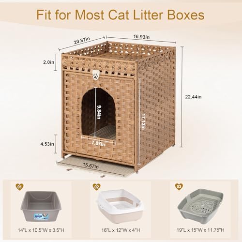 Snughome Cat Litter Box Enclosure Furniture Hidden - Image 5