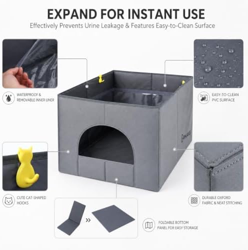Cat Litter Box Enclosure, Waterproof Splash Guard - Image 4