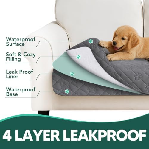 PAWFINITY Waterproof Bed Cover for Dogs, Pet Blanket for Mattress Washable - Image 6