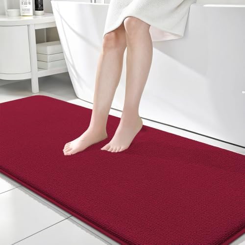 OLANLY Memory Foam Bathroom Runner Rugs 70x24, Absorbent Long Mat by OLANLY